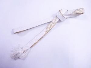 リサイクル　和装小物　帯締め　礼装用　白金　正絹　手組　高麗組